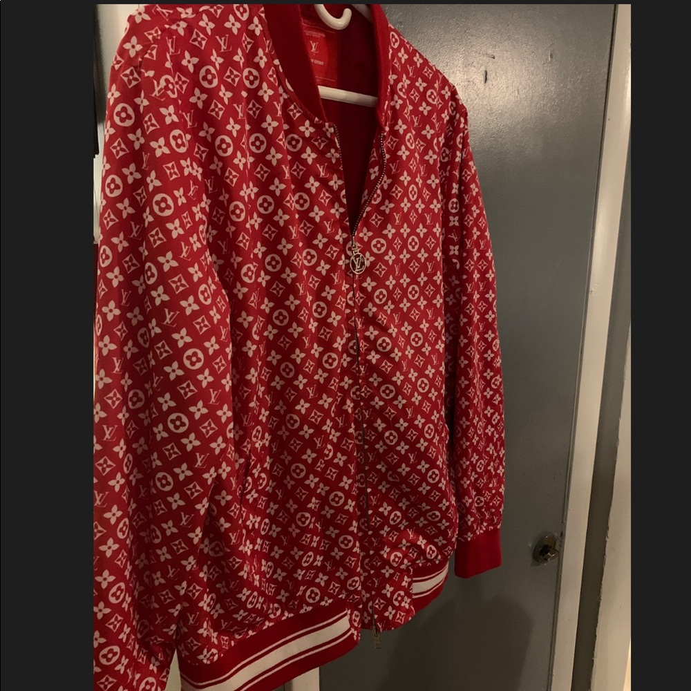 Red and White Louis Vuitton Jacket